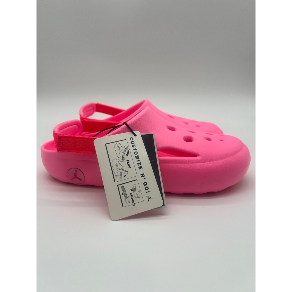 Jordans Hydrip Digital Pink GS Youth 7 Racer Pink Foam Strapped Clogs NWT